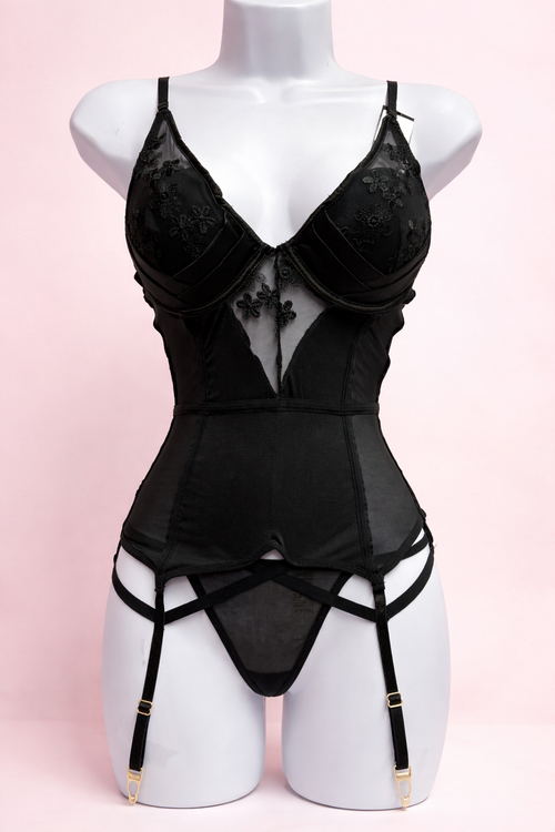 Sexy satin bustier